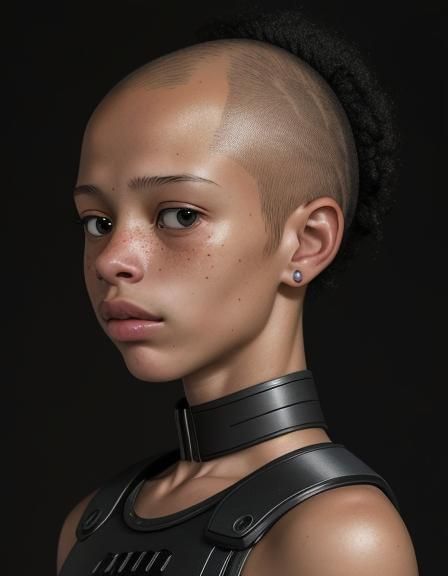 Freckled Bald Child Portrait