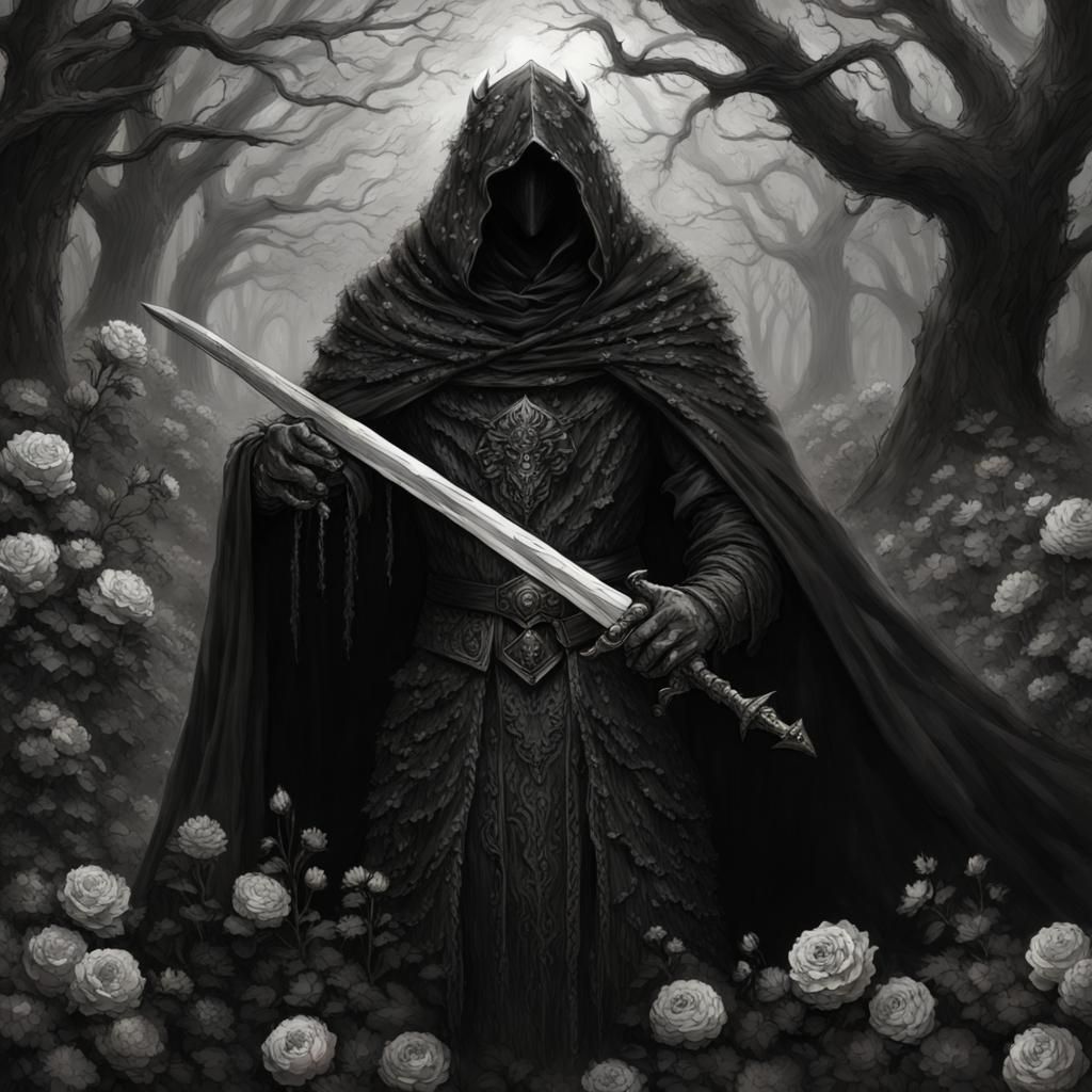 Grimdark Knight in Dark Fantasy Forest