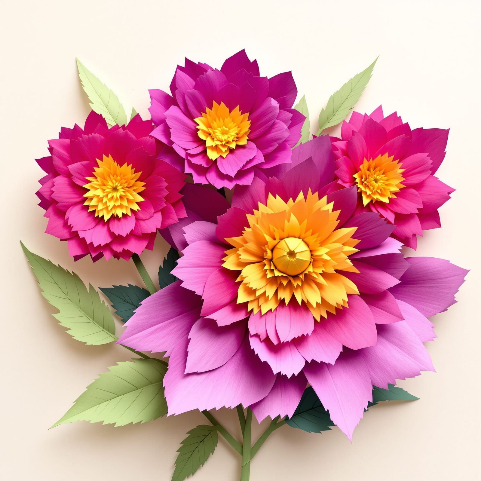 Paper flowers on a sunny day. The blossoms exhibit a striking magenta hue, transitioning to a deeper, richer tone at the...