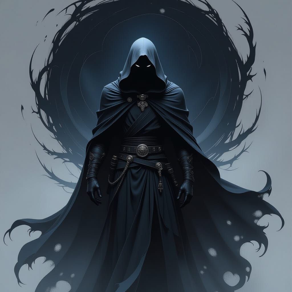 Arcane Shadow Figure in Dark Fantasy Style