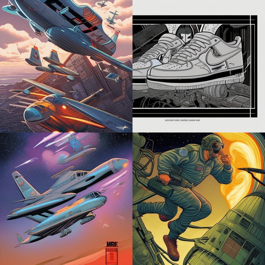 Air Force 1 in Comic Book Art Style