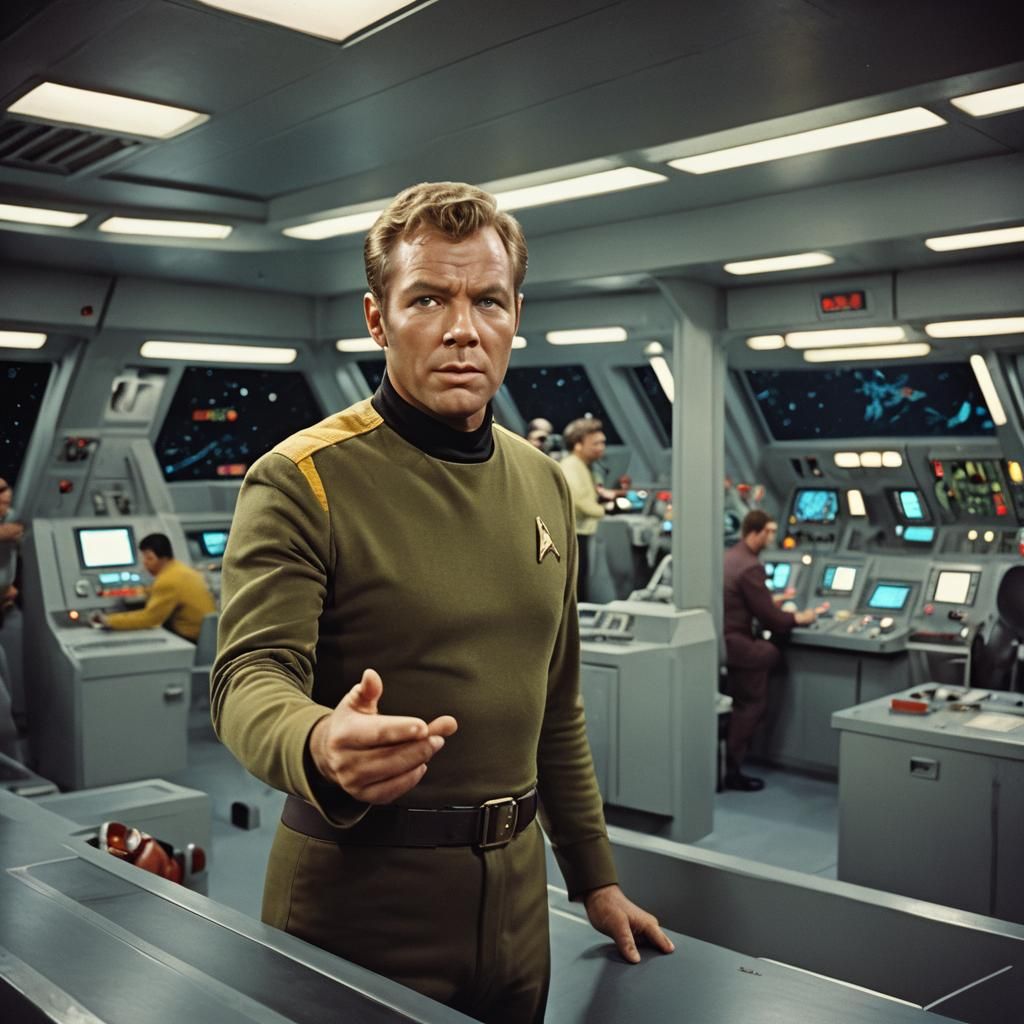 Captain Kirk Commands the USS Enterprise in Cinematic Still