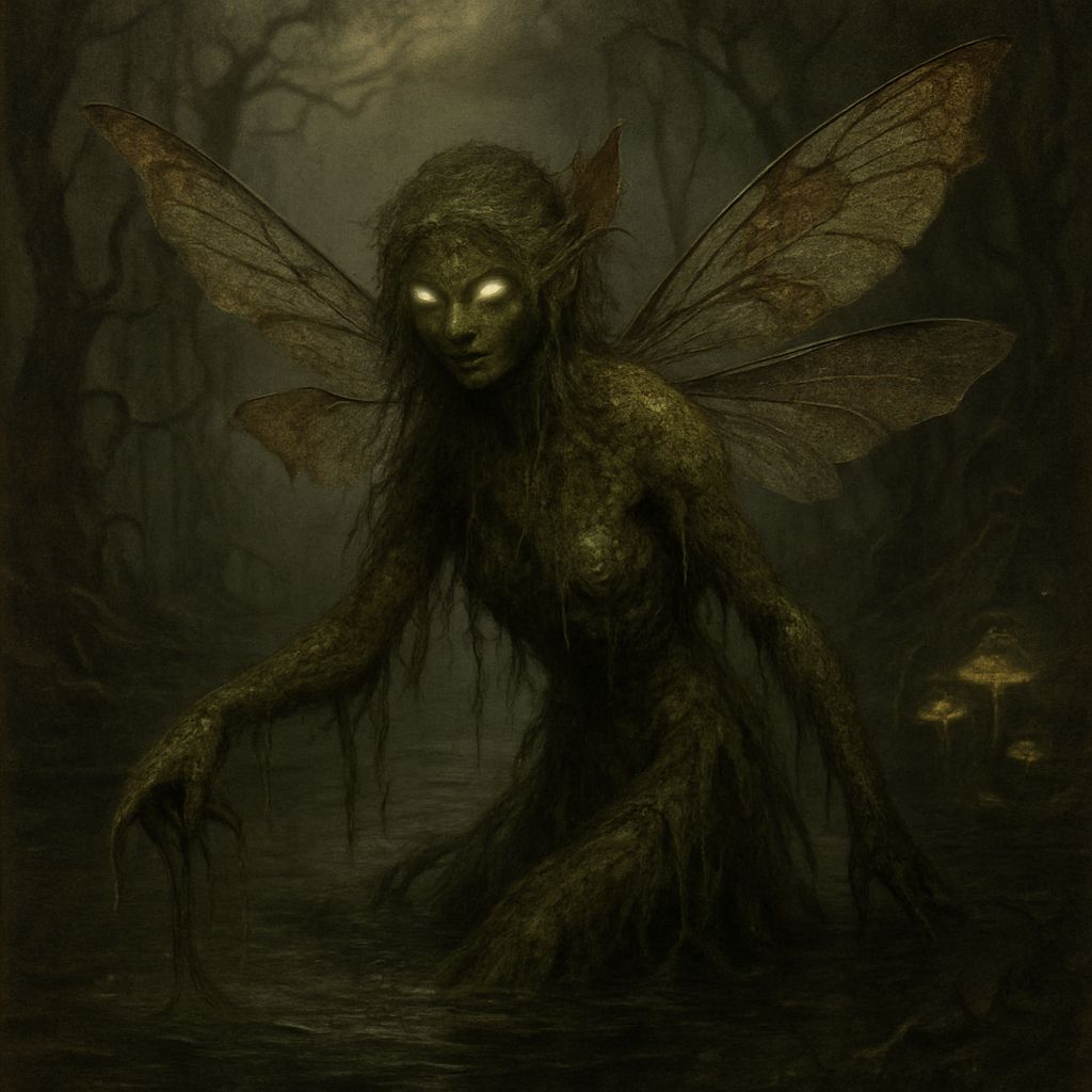 Eerie Swamp Fairy Emerges from Murky Bog