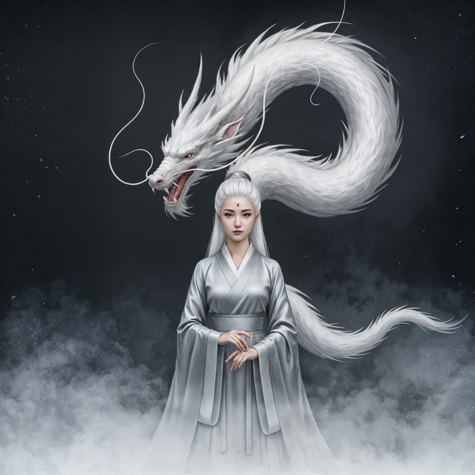 Chinese Woman with Dragon Hair, a Masterpiece