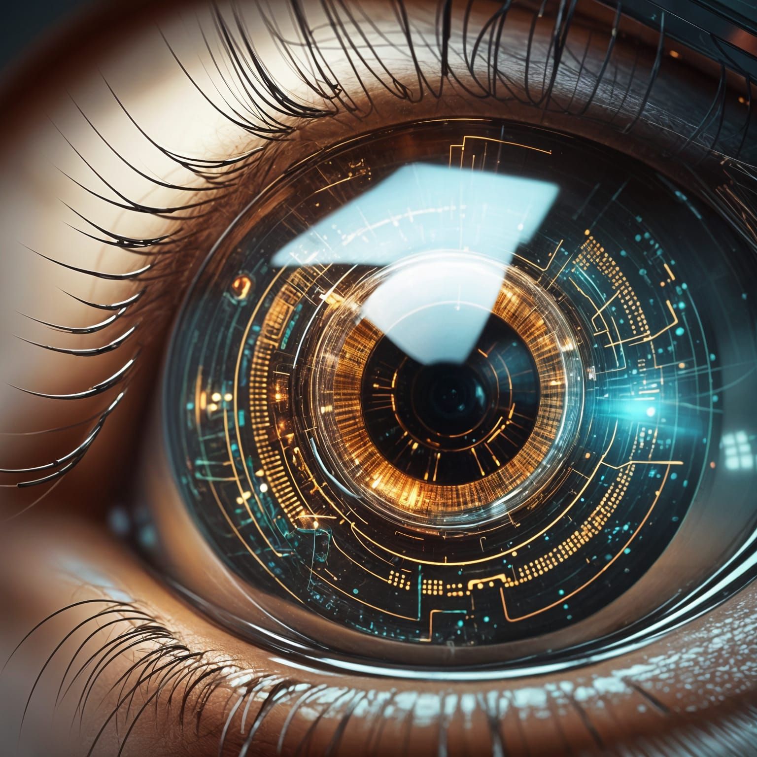 Futuristic Eye with Enhanced Contact Lens