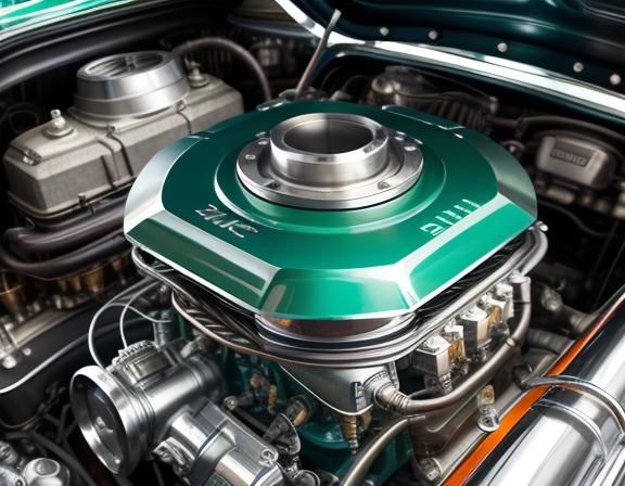 Classic Dodge Slant Six Engine with Custom Parts