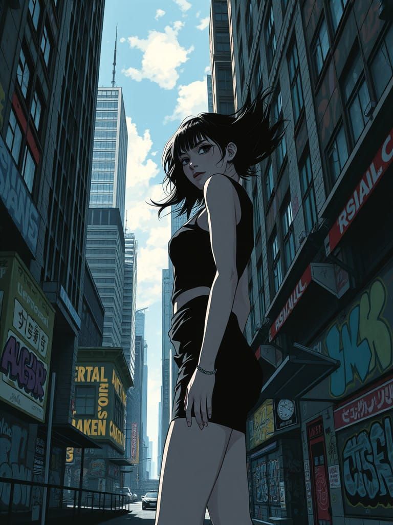 Surrealist Woman in Monochromatic Limbo