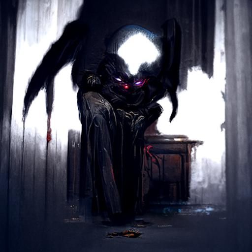 Sinister Monster in Dark Corner: Greg Rutkowski Style