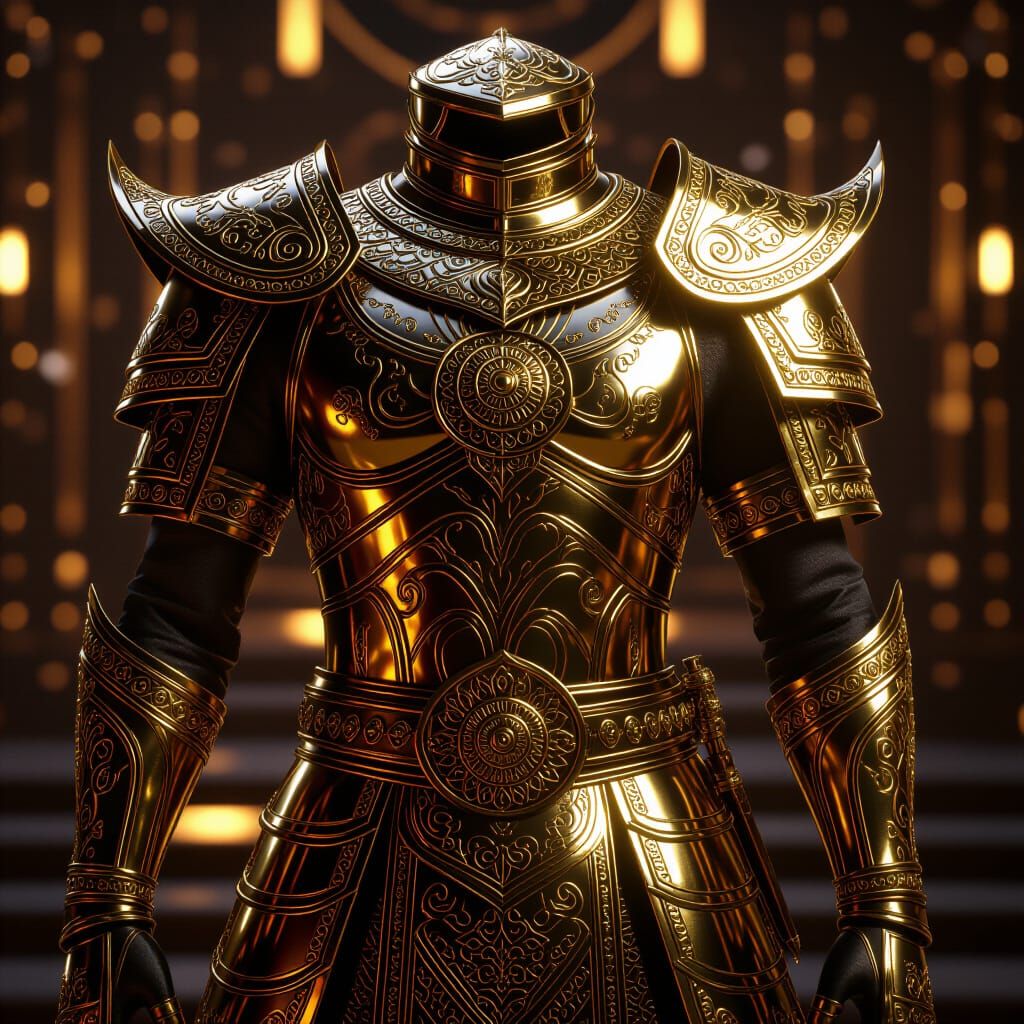 Golden Thai Warrior Armor in 8k Concept Art