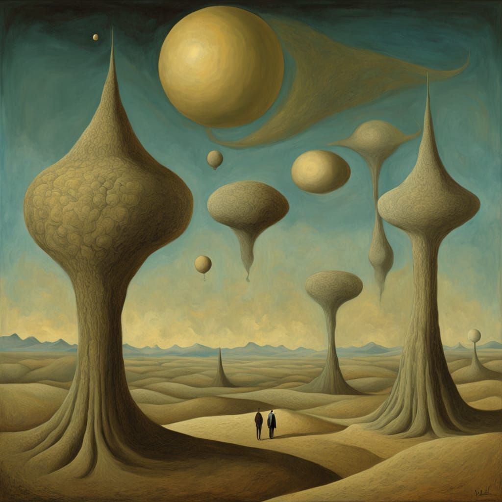 Surrealist Dreamscape in Oily, Distorted Realism