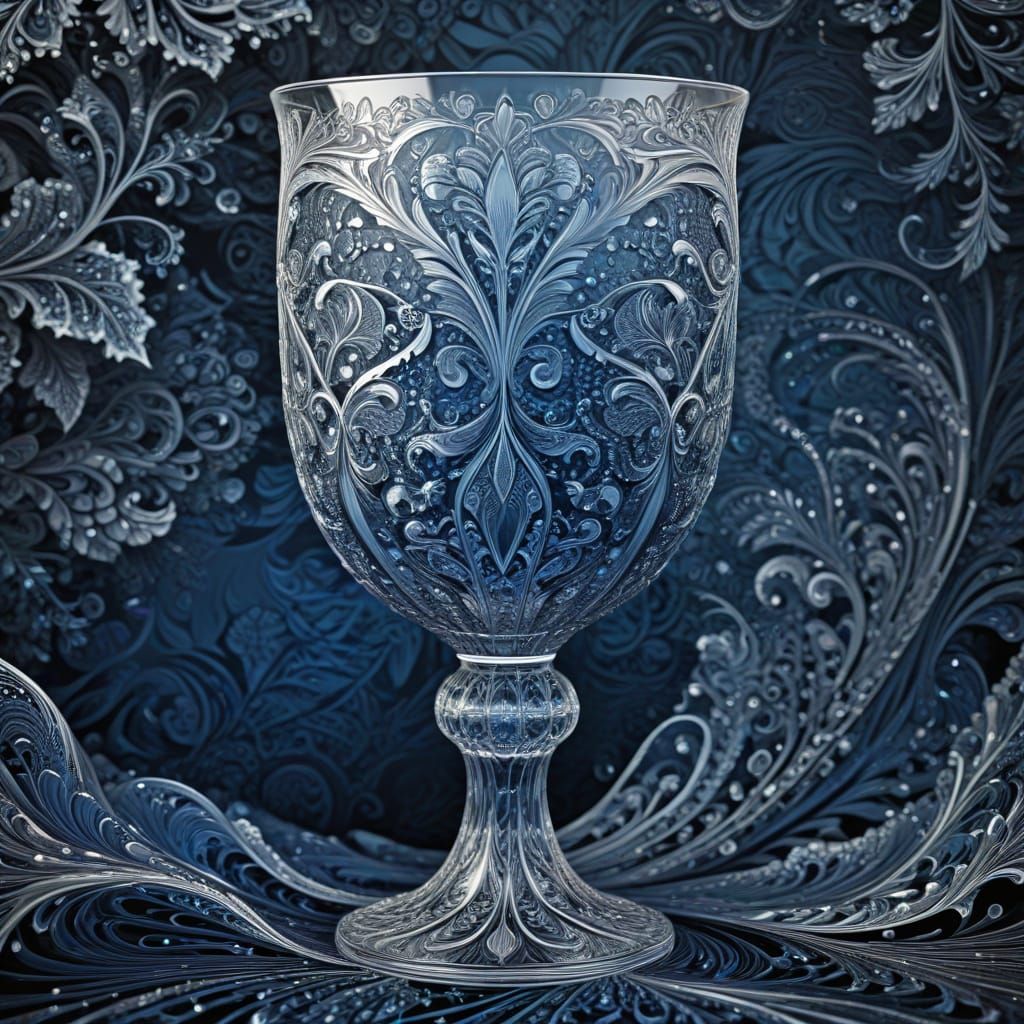 Ethereal Royal Goblet in Vibrant Textured Acrylic