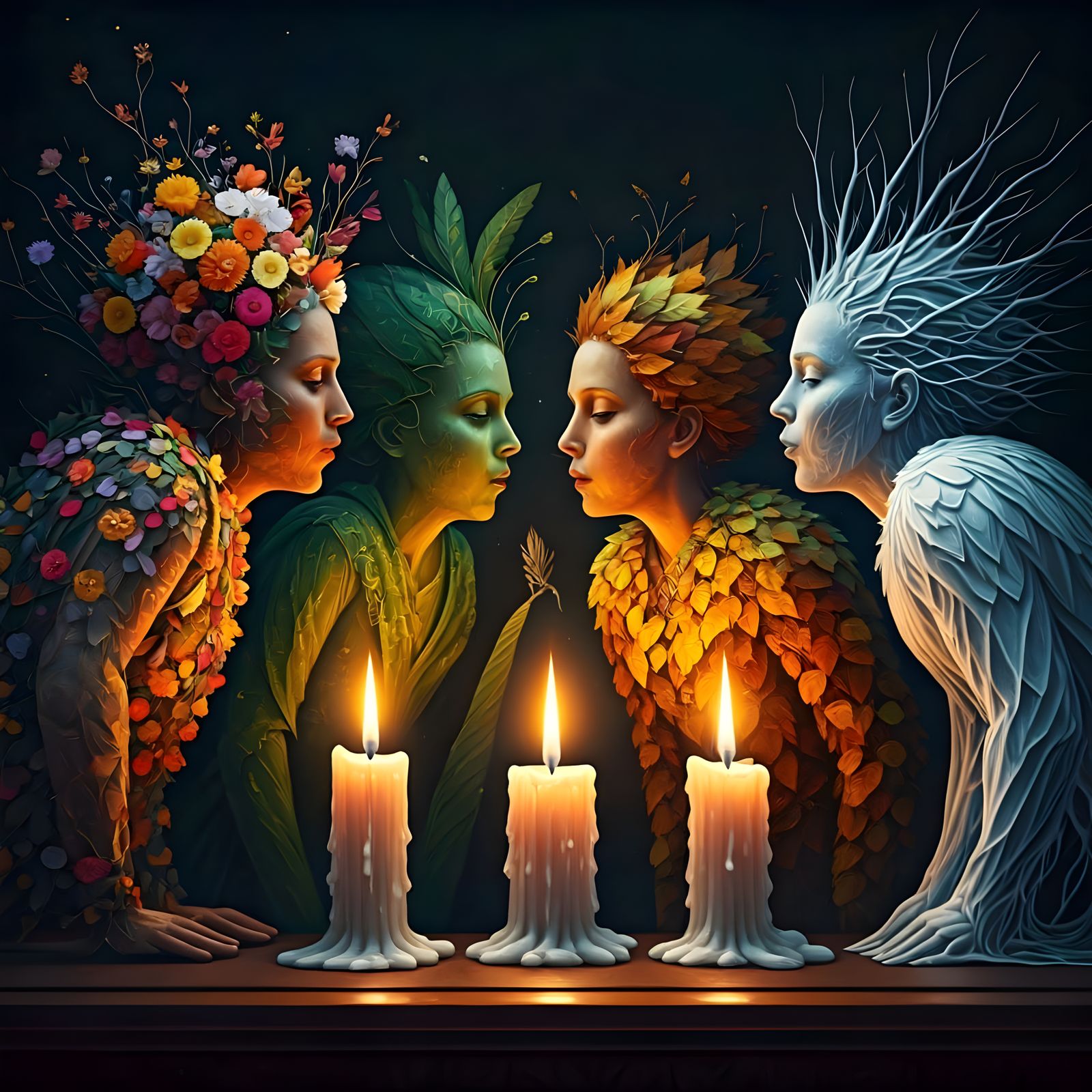 Surreal Birthday Celebration in Impasto Style