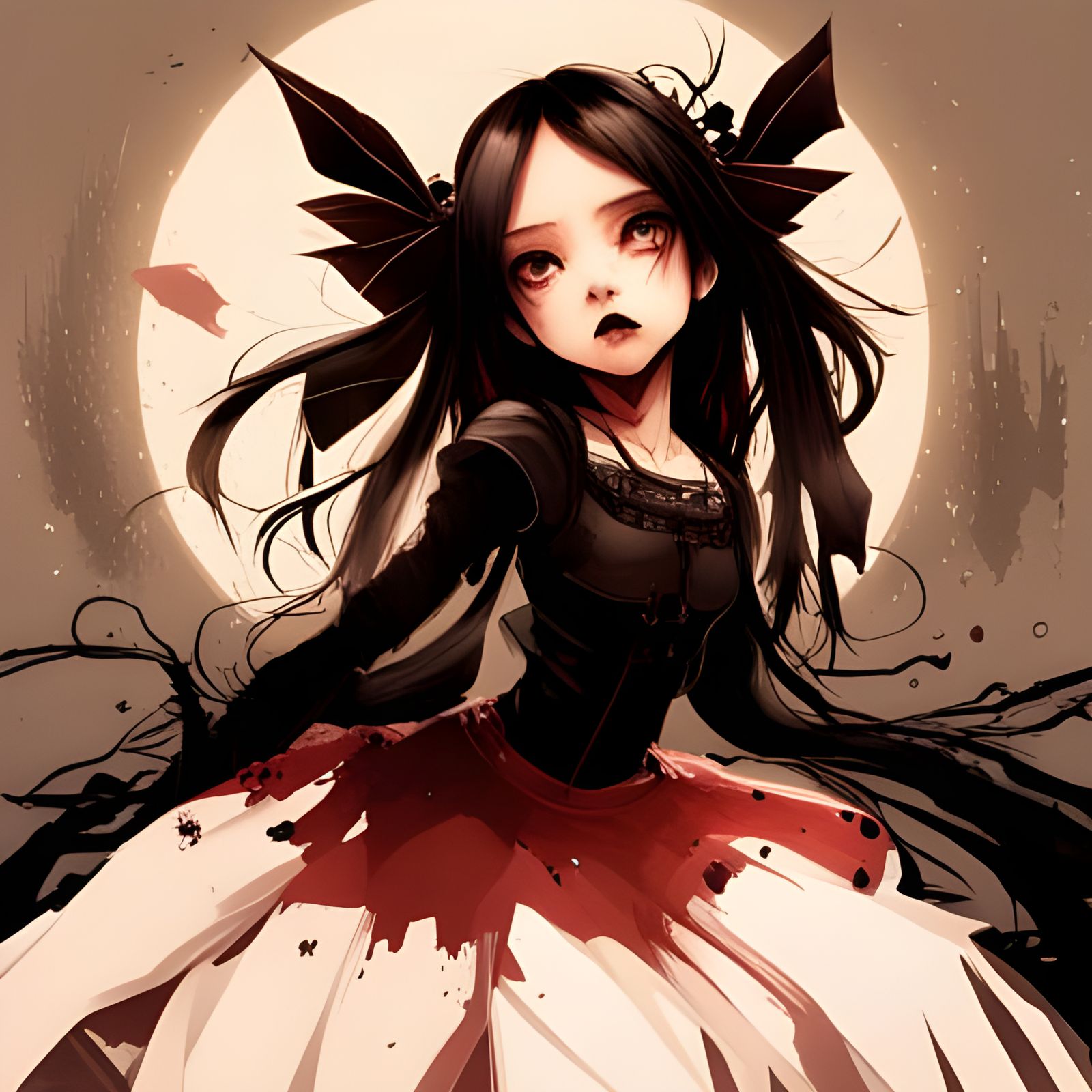 Gothic Vampire Girl in Hyperrealistic Detail