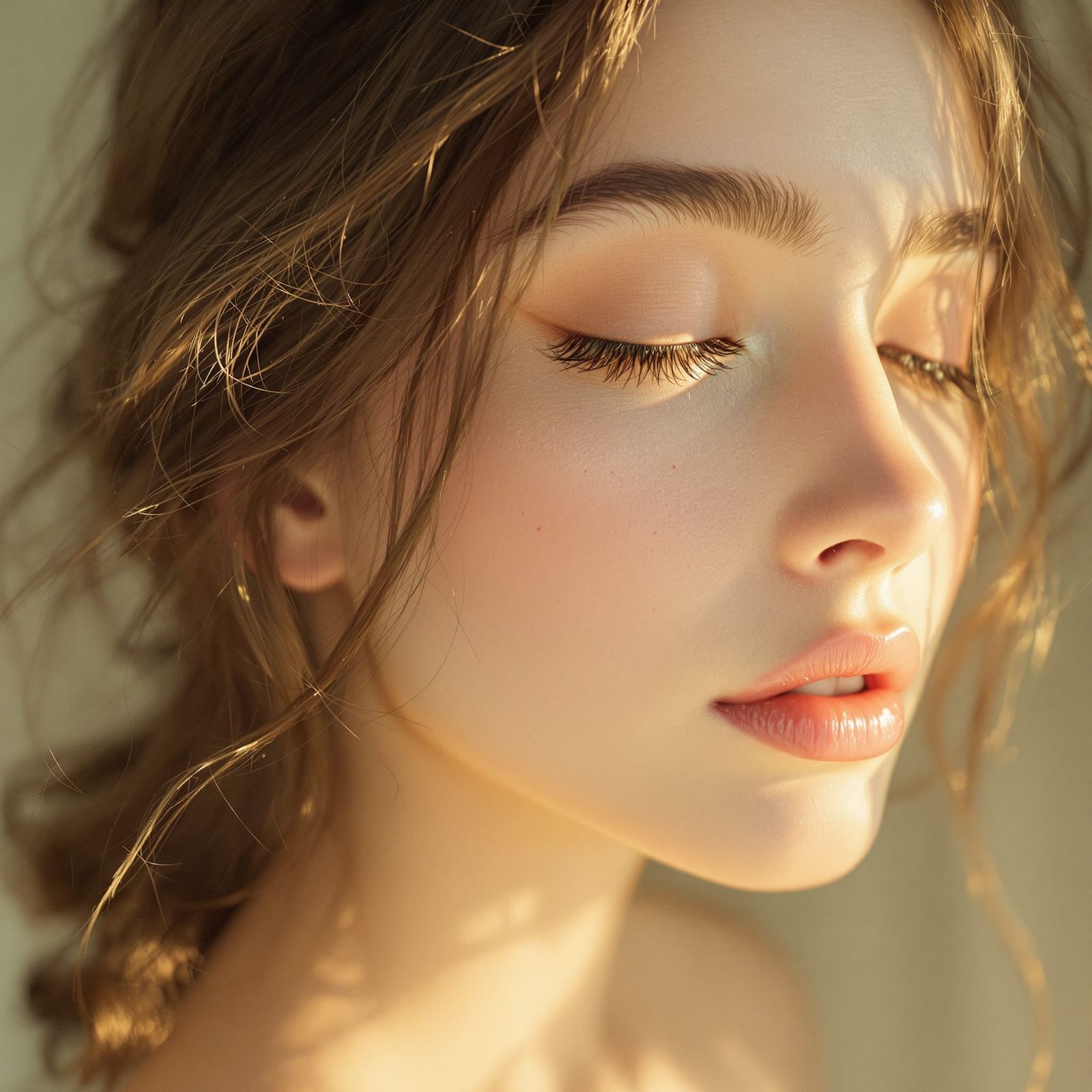 Soft Focus Portrait of a Serene Woman