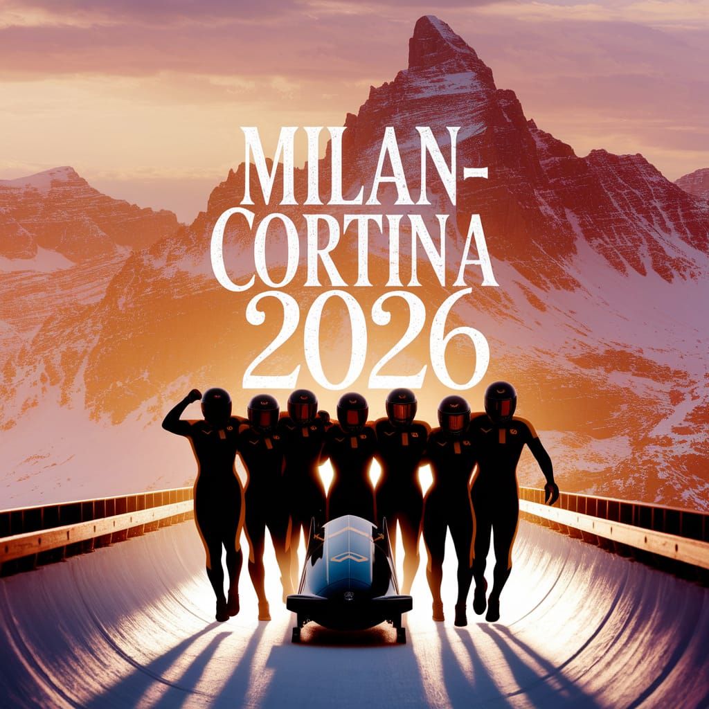 Jamaican Bobsleigh Team Triumphs in Alps - Vintage Poster St...