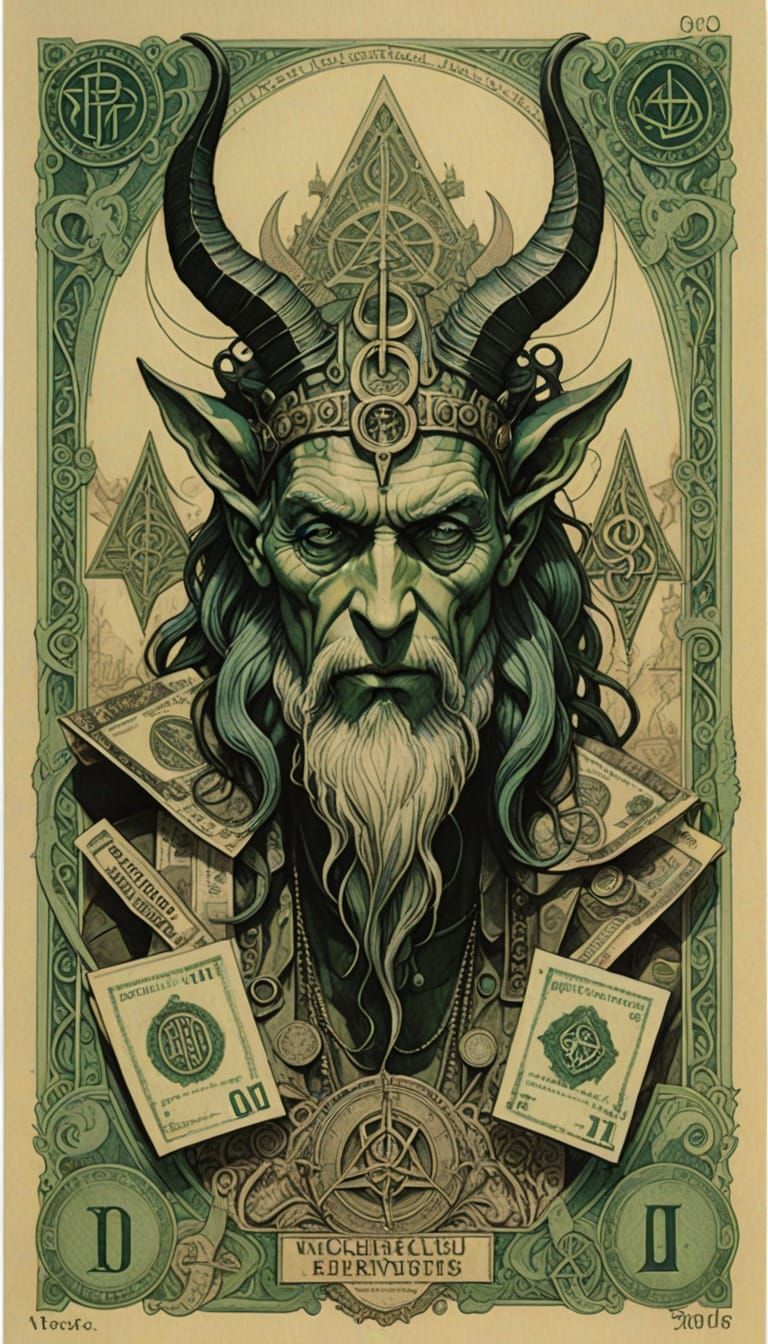 Baphomet Bank Note in the Style of Moebius