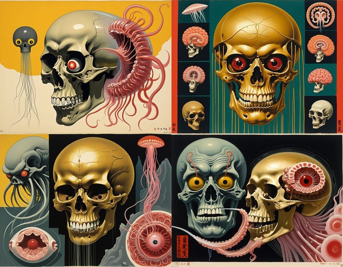 Brutal 1950s Japan Horror with Homunculus Skull