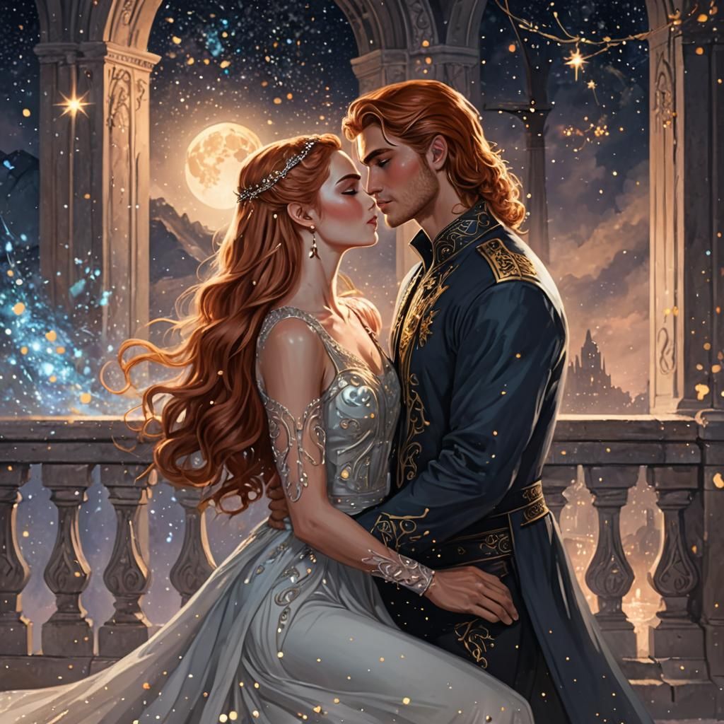 Feyre and Lucien at Starfall: A Digital Painting