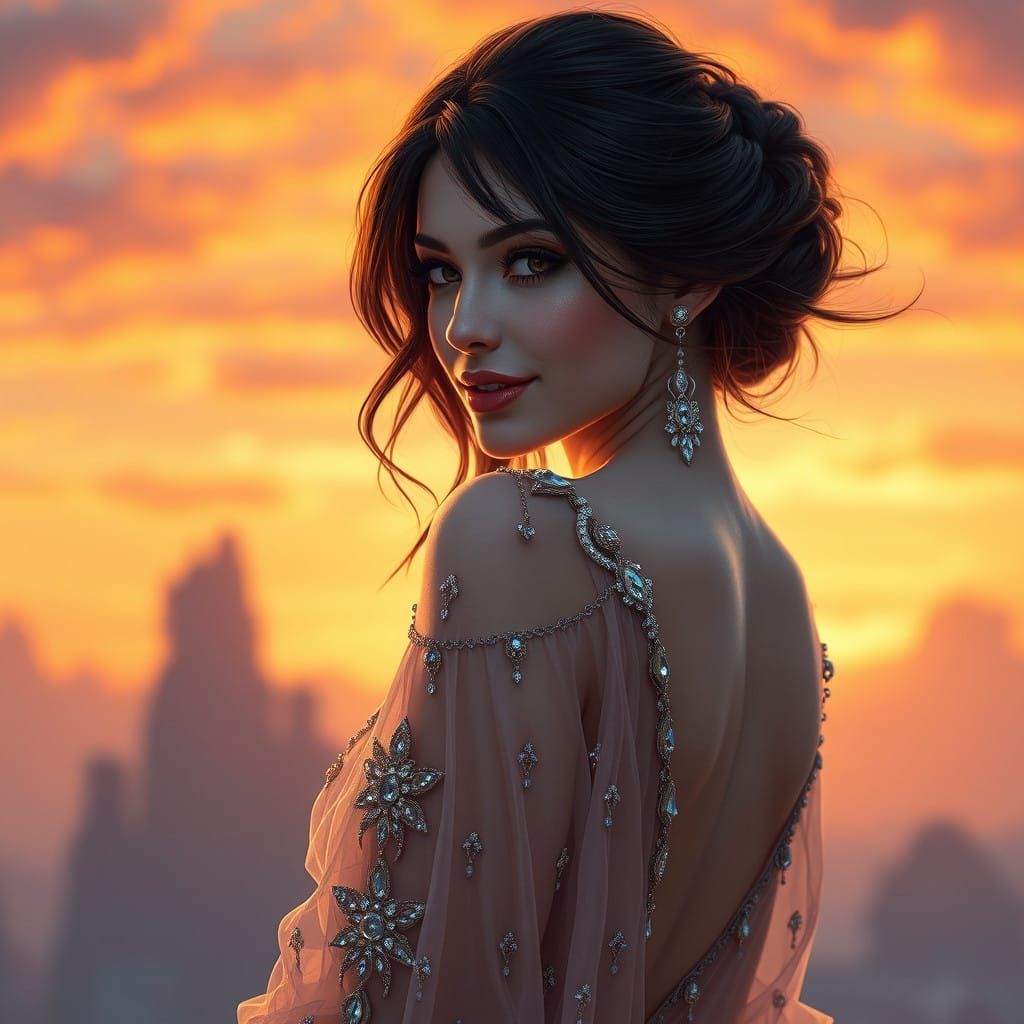 Ethereal Beauty in Diaphanous Attire