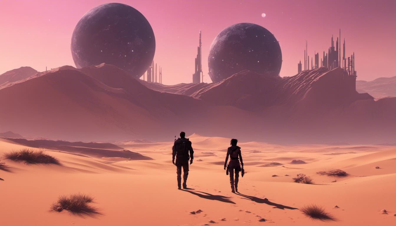 Cyberpunk Wanderer on a Barren World