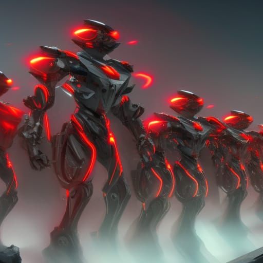 Speed Force Robot Army in Detailed Matte Painting