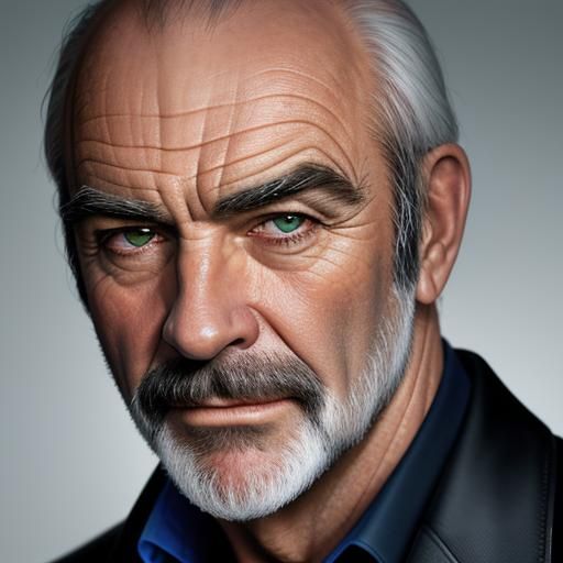 Sean Connery Portrait in Alcohol Ink Art Style