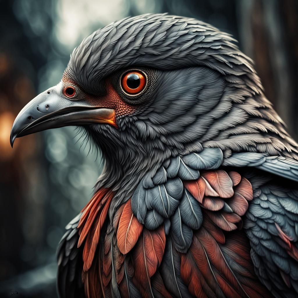 Hyperrealistic Assassin Bird in a Fantasy Setting