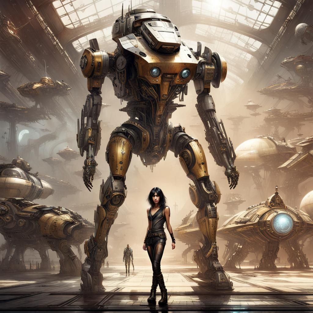 Sofia Boutella as Steampunk Sci-Fi Warrior