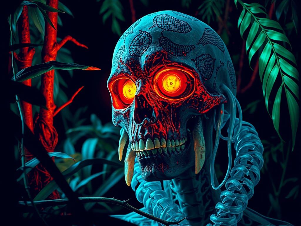 Surreal Horror Conneck in Exotic Jungle Landscape