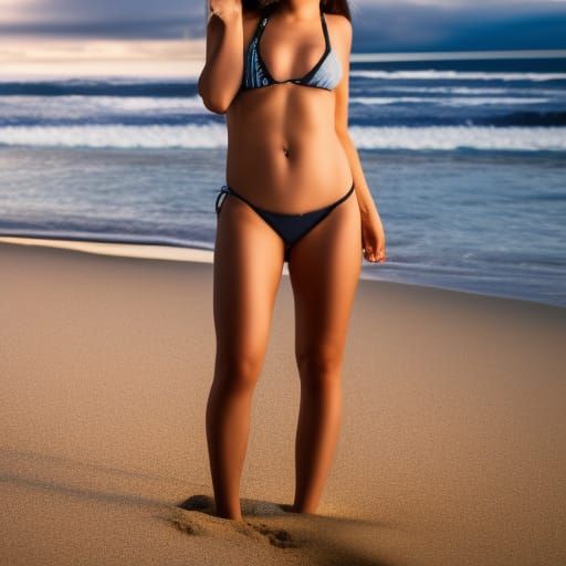 Woman on Beach in Bikini: Professional Photography