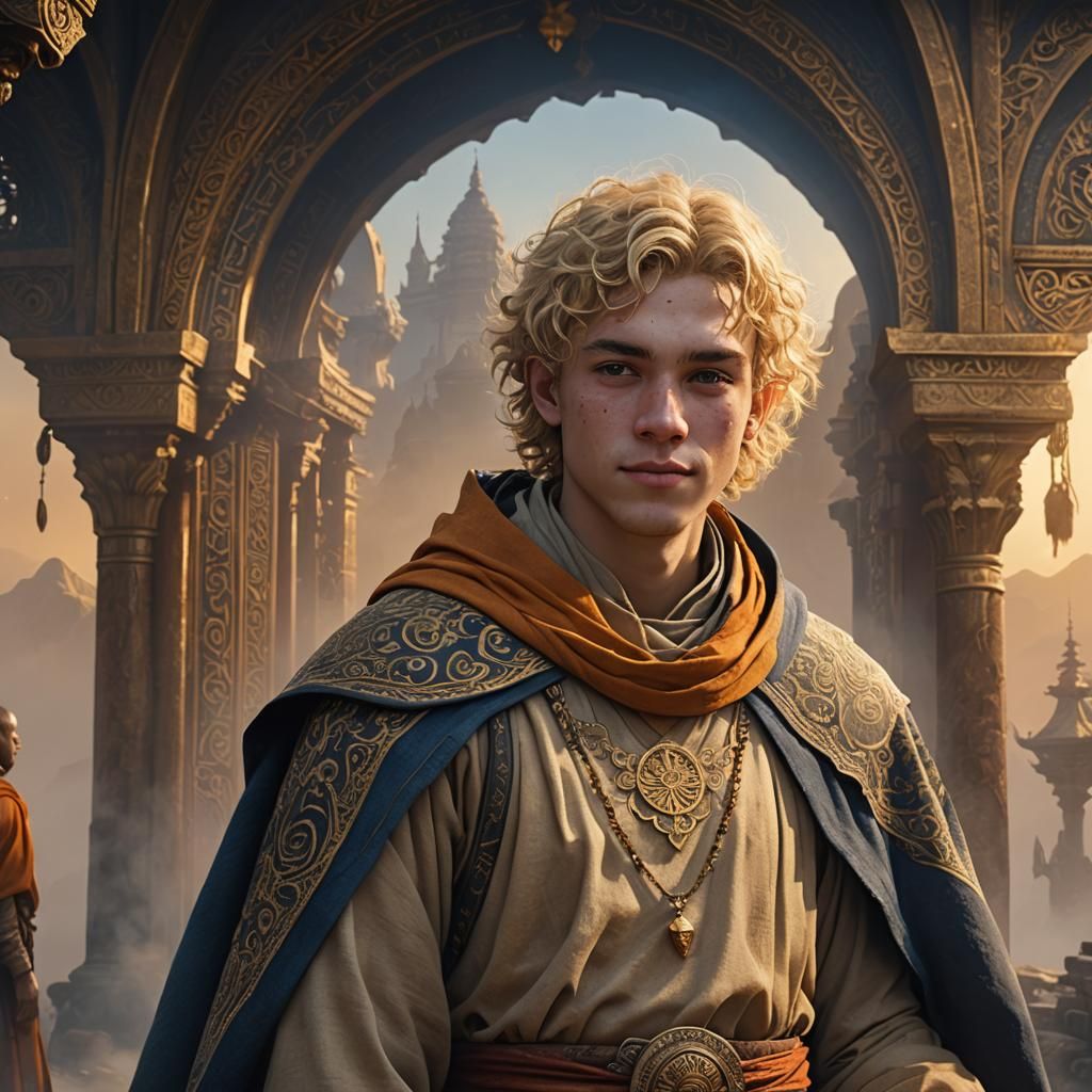 Fantasy Monk in Western World: Matte Painting