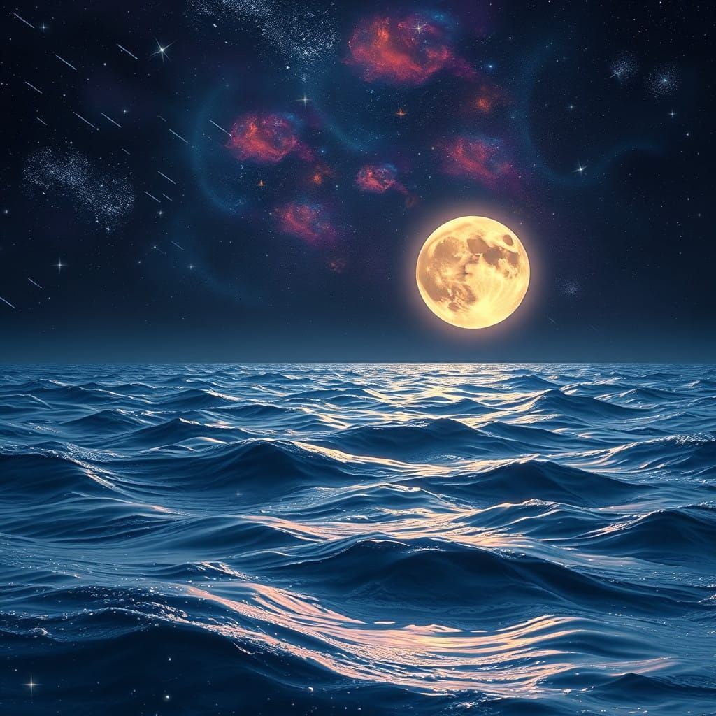 Moonlit Cosmic Dreamscape in Photorealistic Splendor
