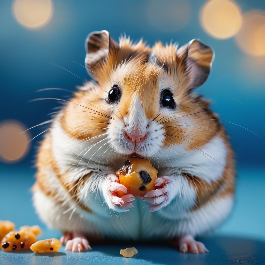 Endearing Hamster Portrait in Golden Hour Lighting