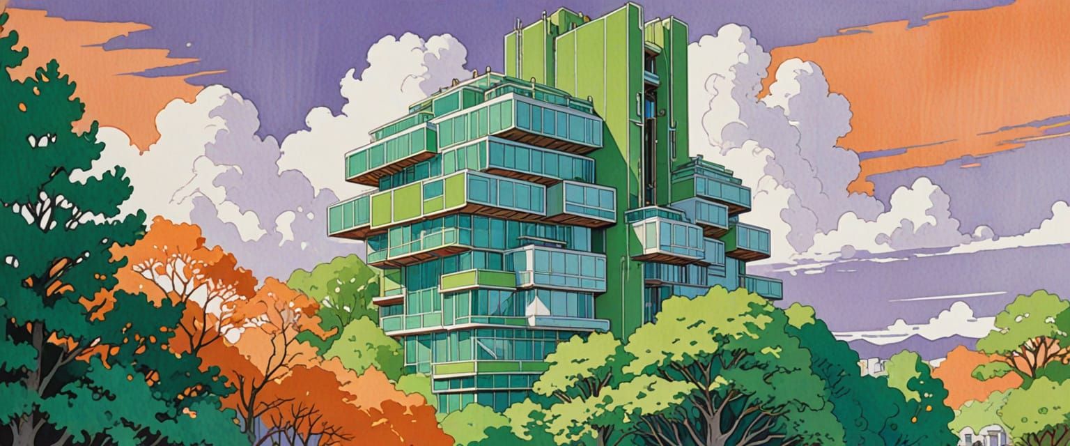 Futuristic Scandinavian City in Pastel Colors