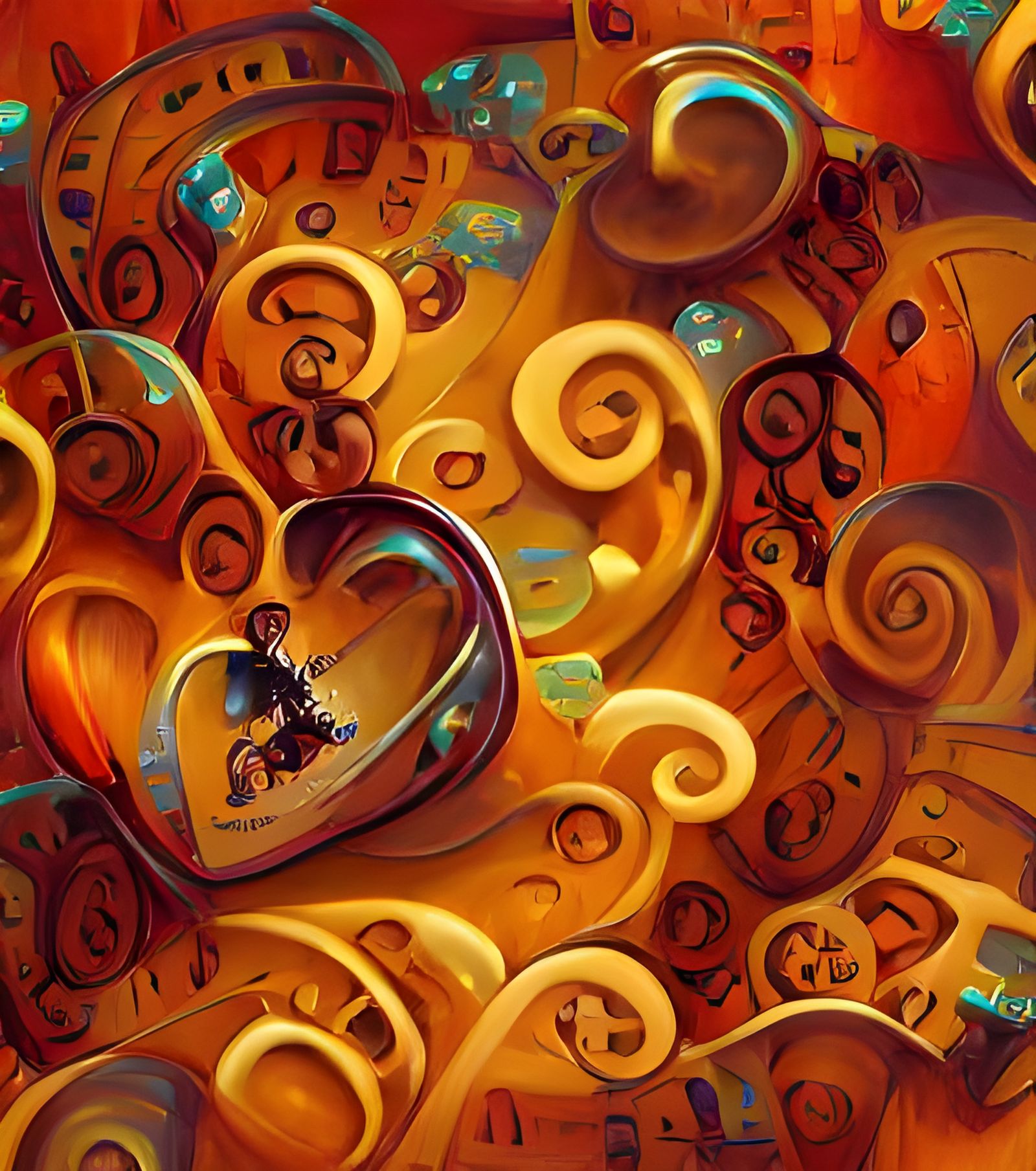 Abstract Circular Patterns in Romanticism Style