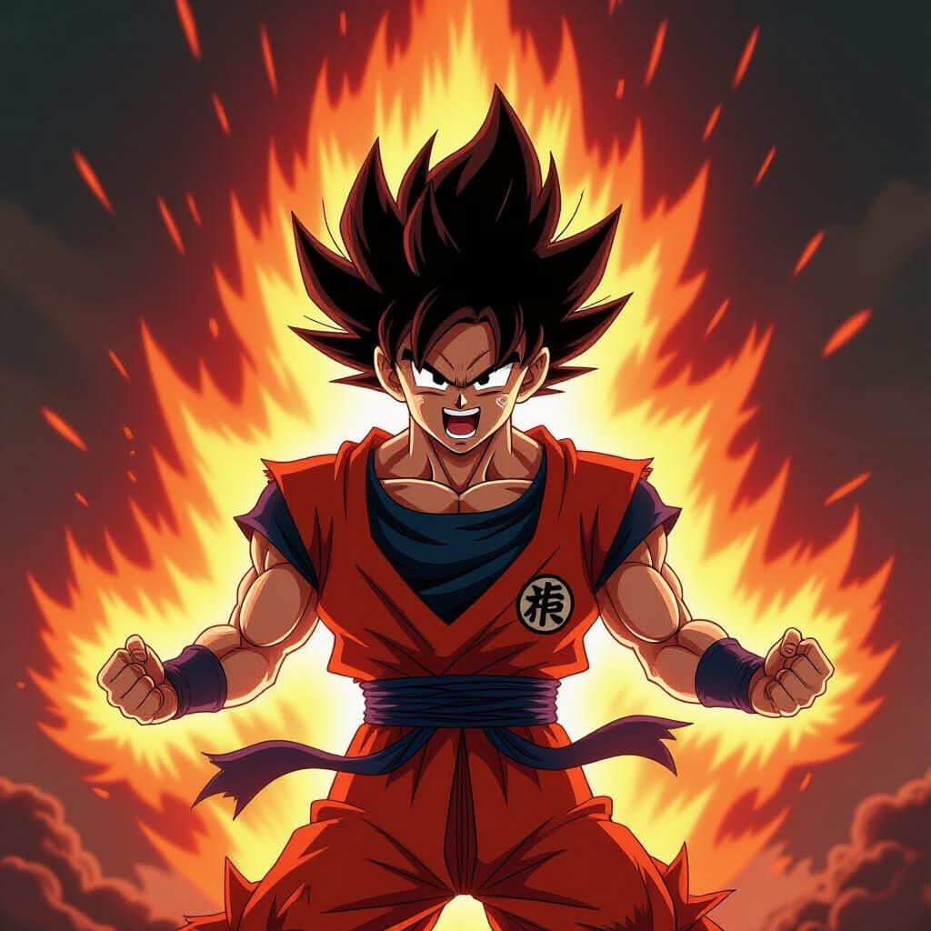 Goku Transforms Into Kaio-ken With Fiery Aura