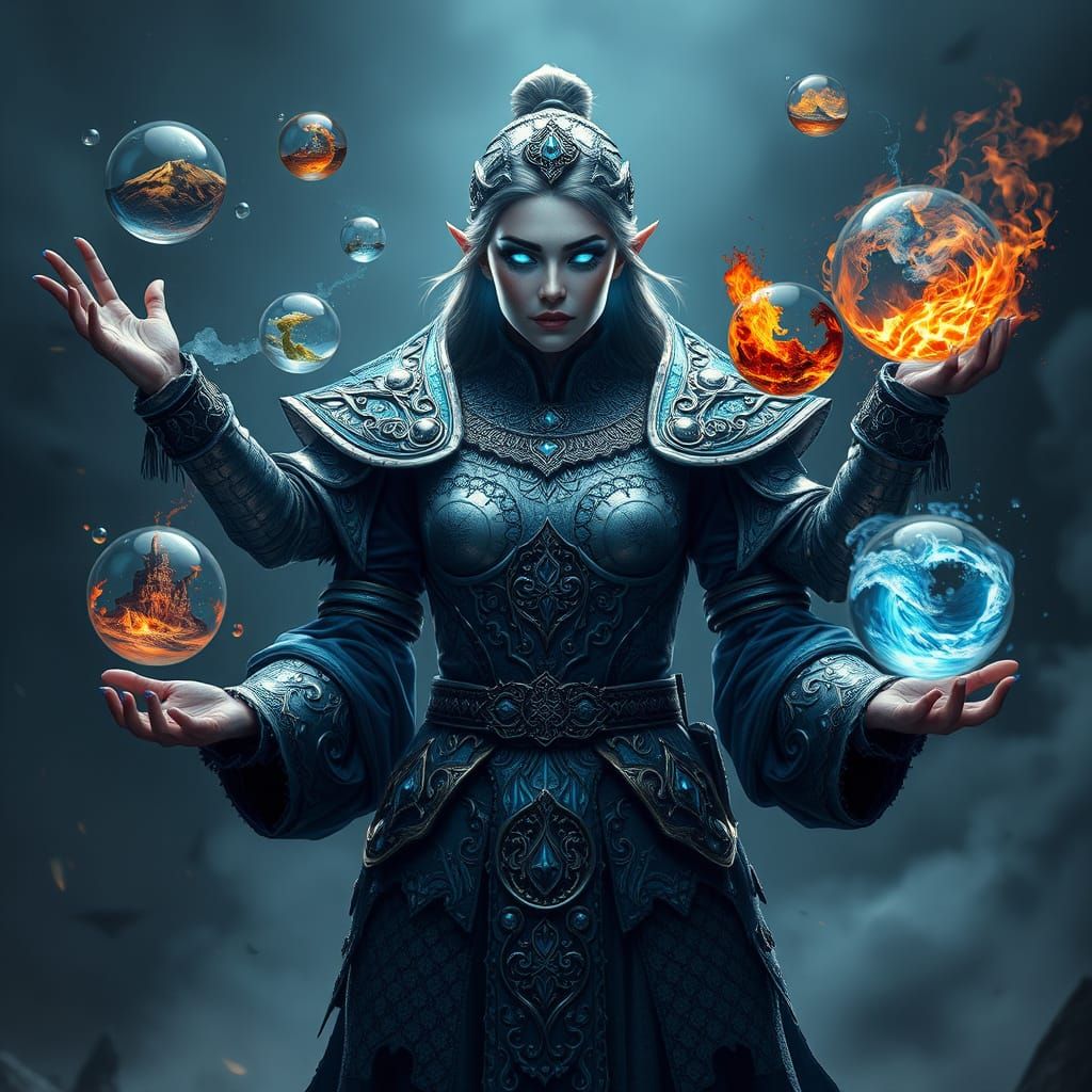 Majestic Silver Shaman Tames Elemental Forces