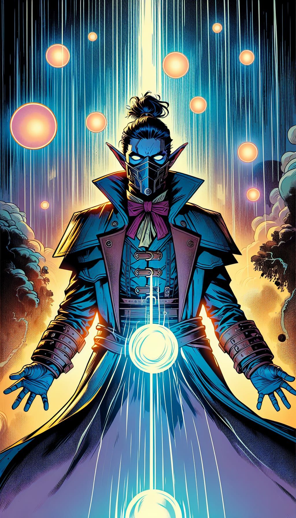 Elven Psychic Levitation in Moody Comic Art