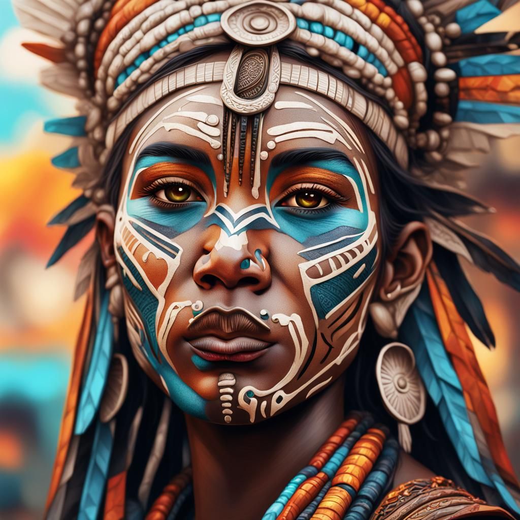 Hyperrealistic Ivory Tribal City Concept Art