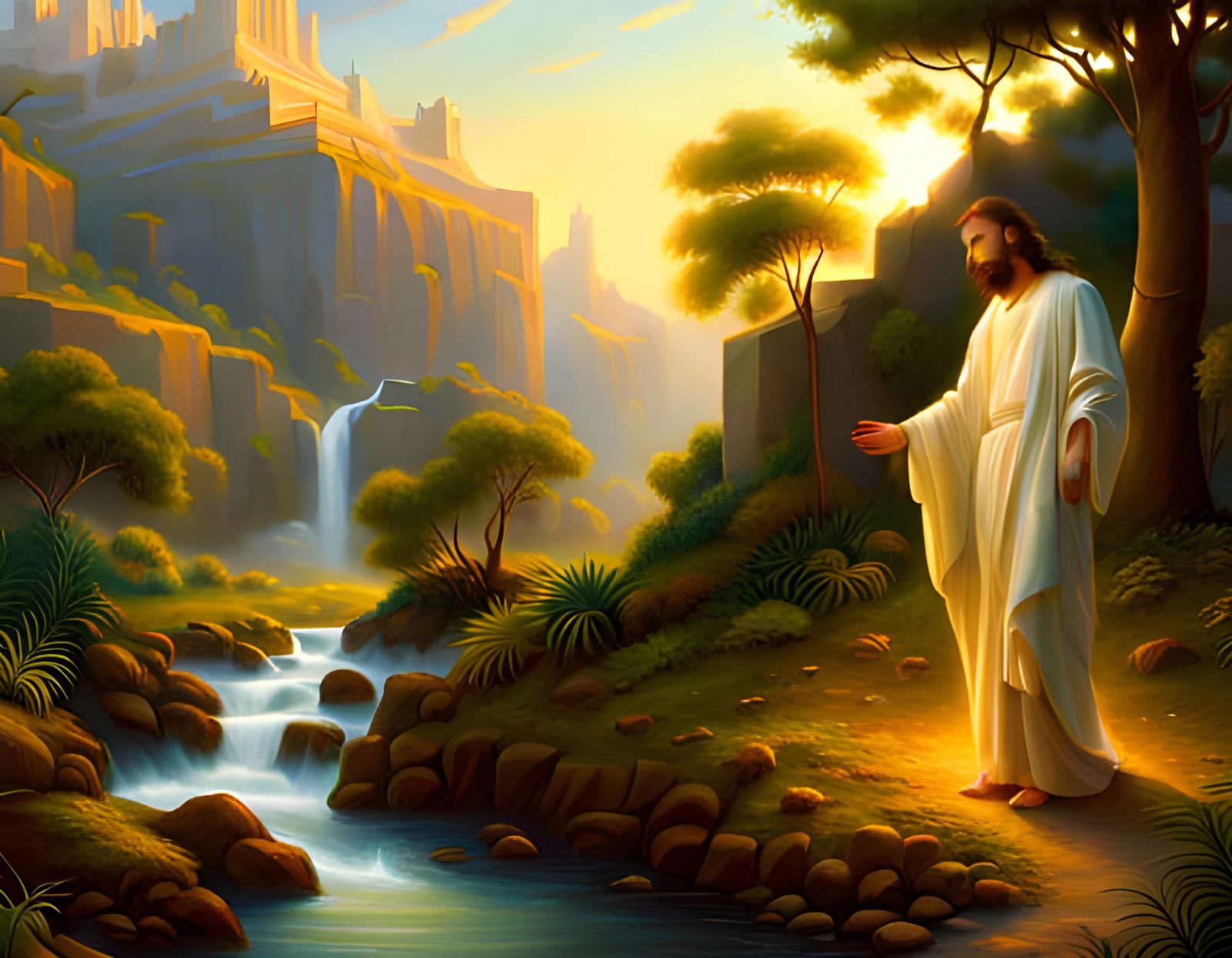 Landscape with impeccable composition and use the top religi...