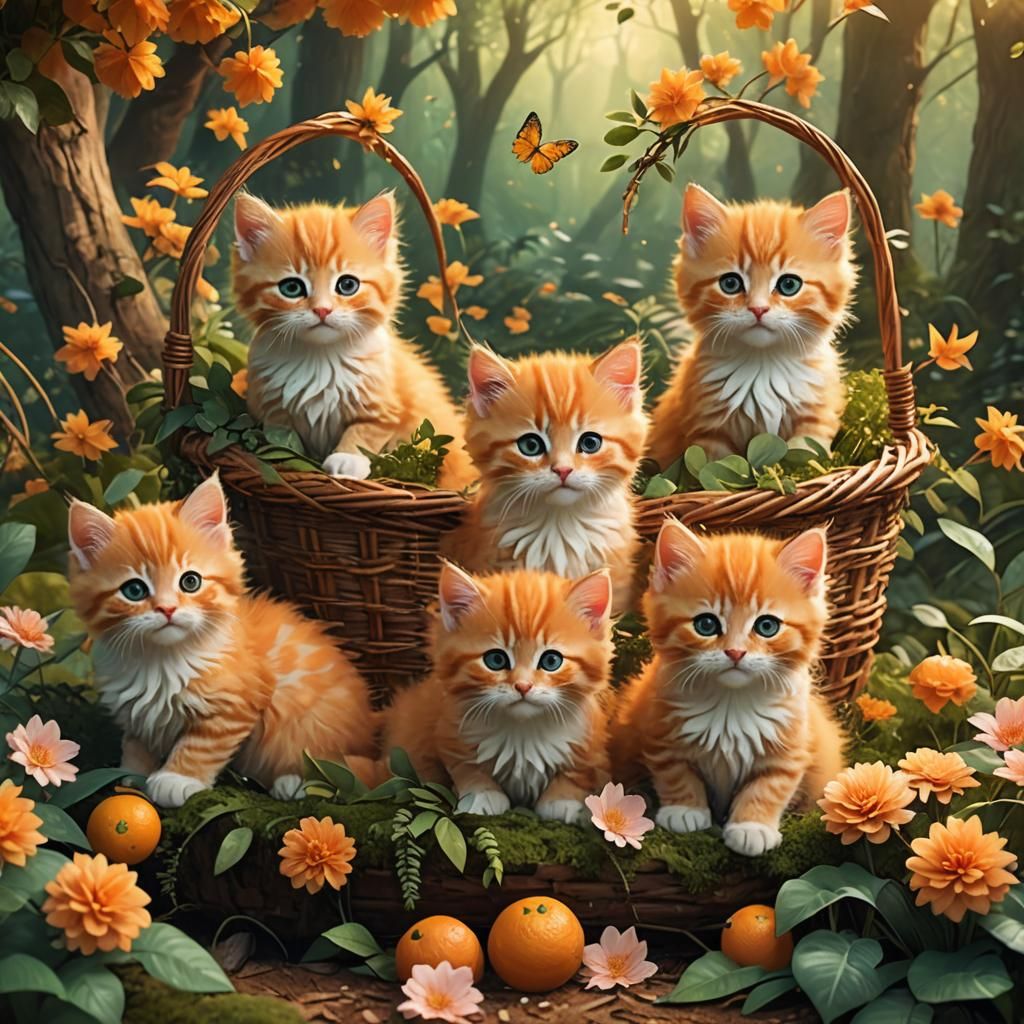 Whimsical Forest Kittens in Fantasy Concept Art