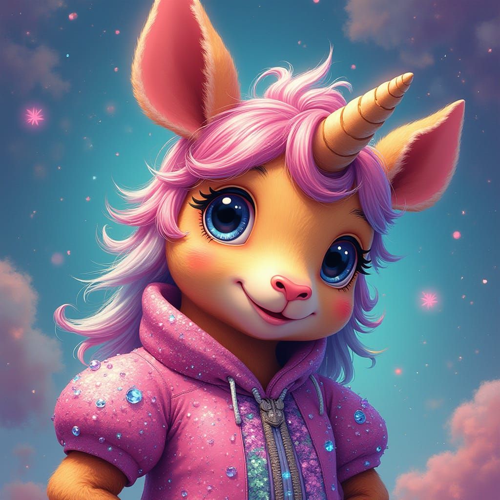 Capybara Unicorn Fusion in Surrealist Style