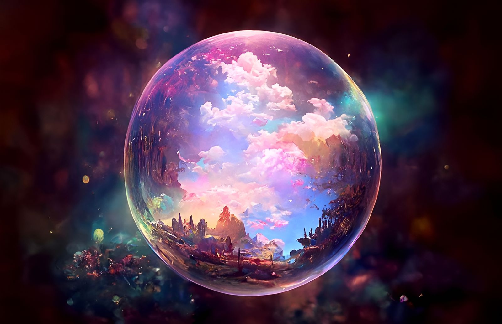 Luminous Globe in Space: A Sci-Fi Fantasy Landscape