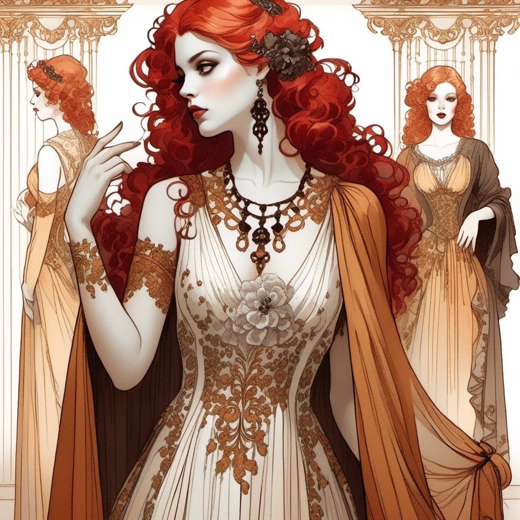 Rococo Lady in Velvet and Lace Portrait