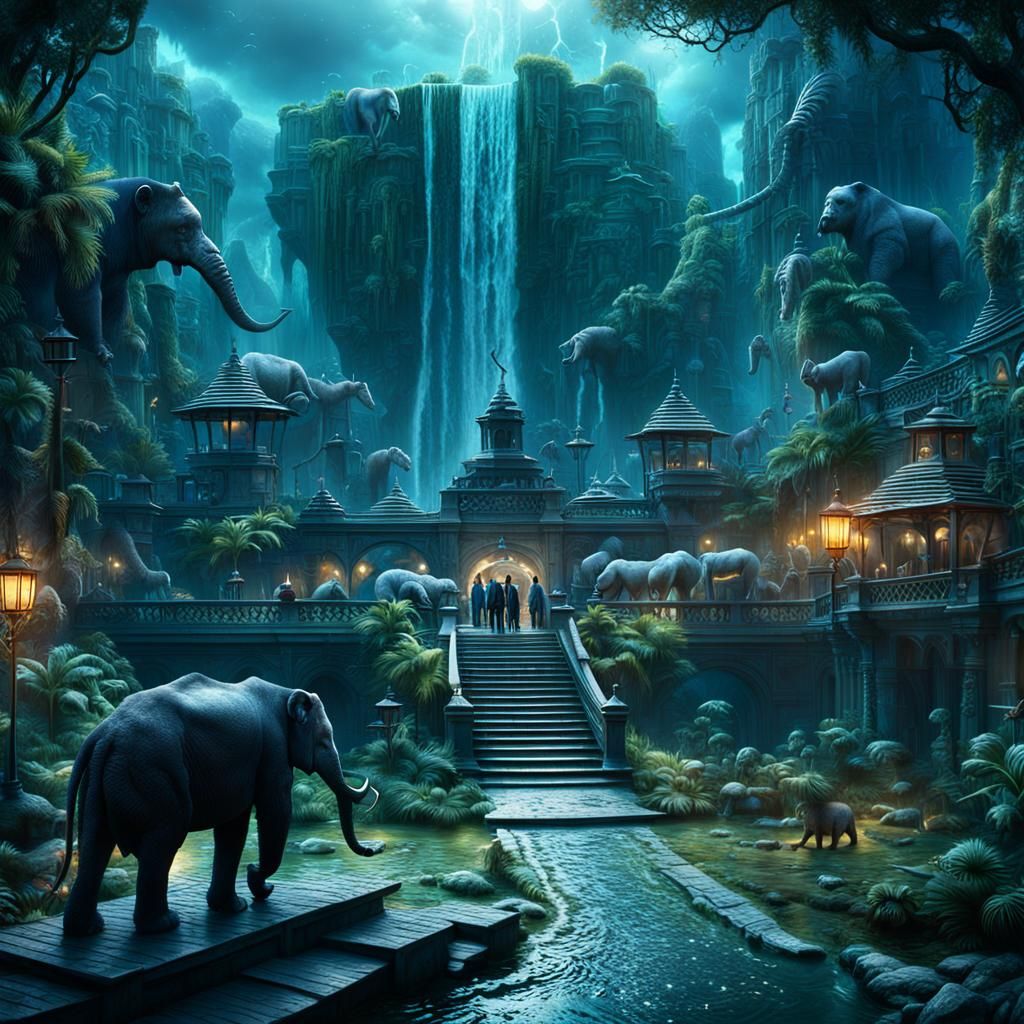 Epic Cinematic Zoo: Detailed Digital Matte Painting