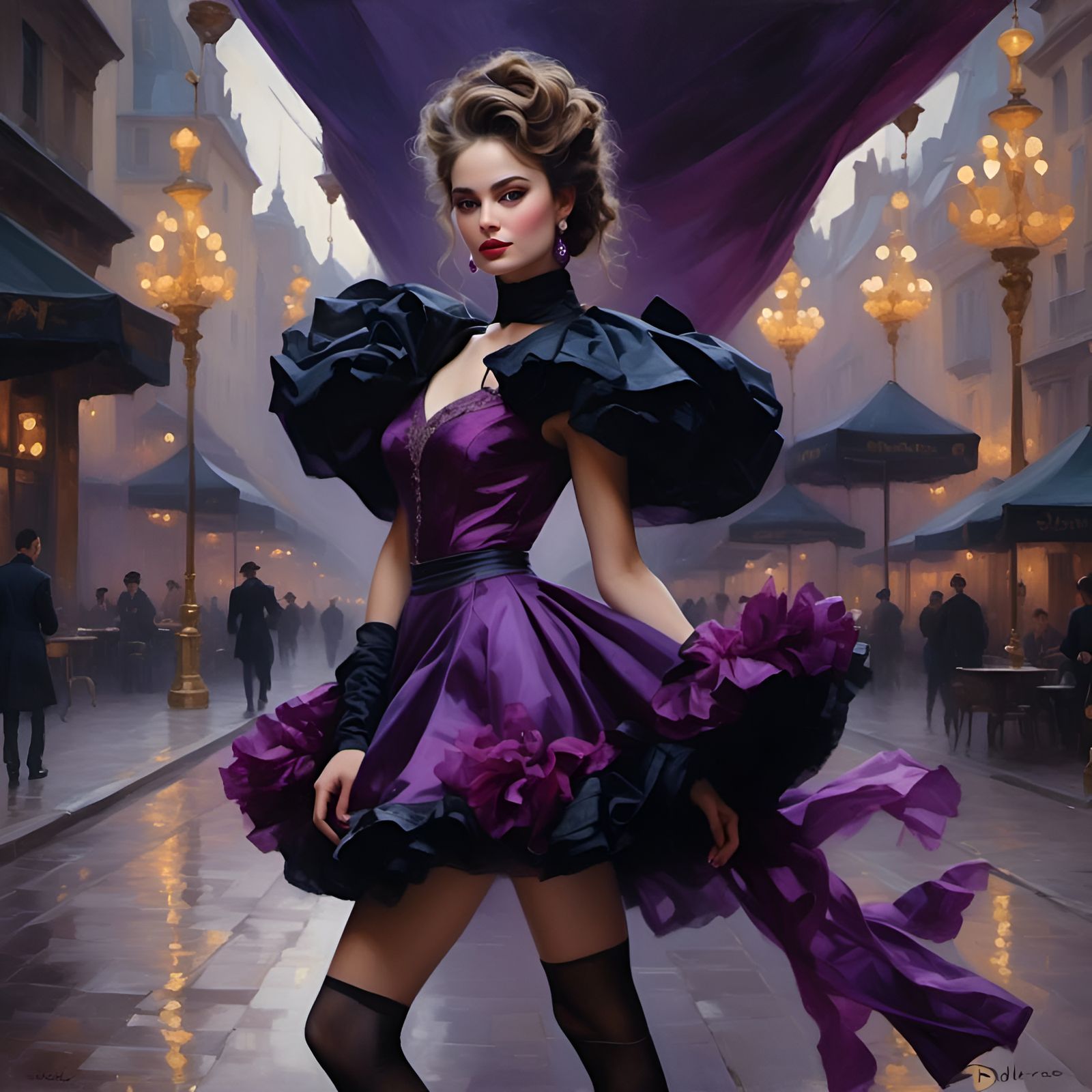 Vibrant Purple Figure in High Resolution