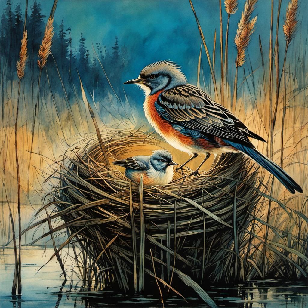 Enchanted Evening Reeds in Deep, Mysterious Color