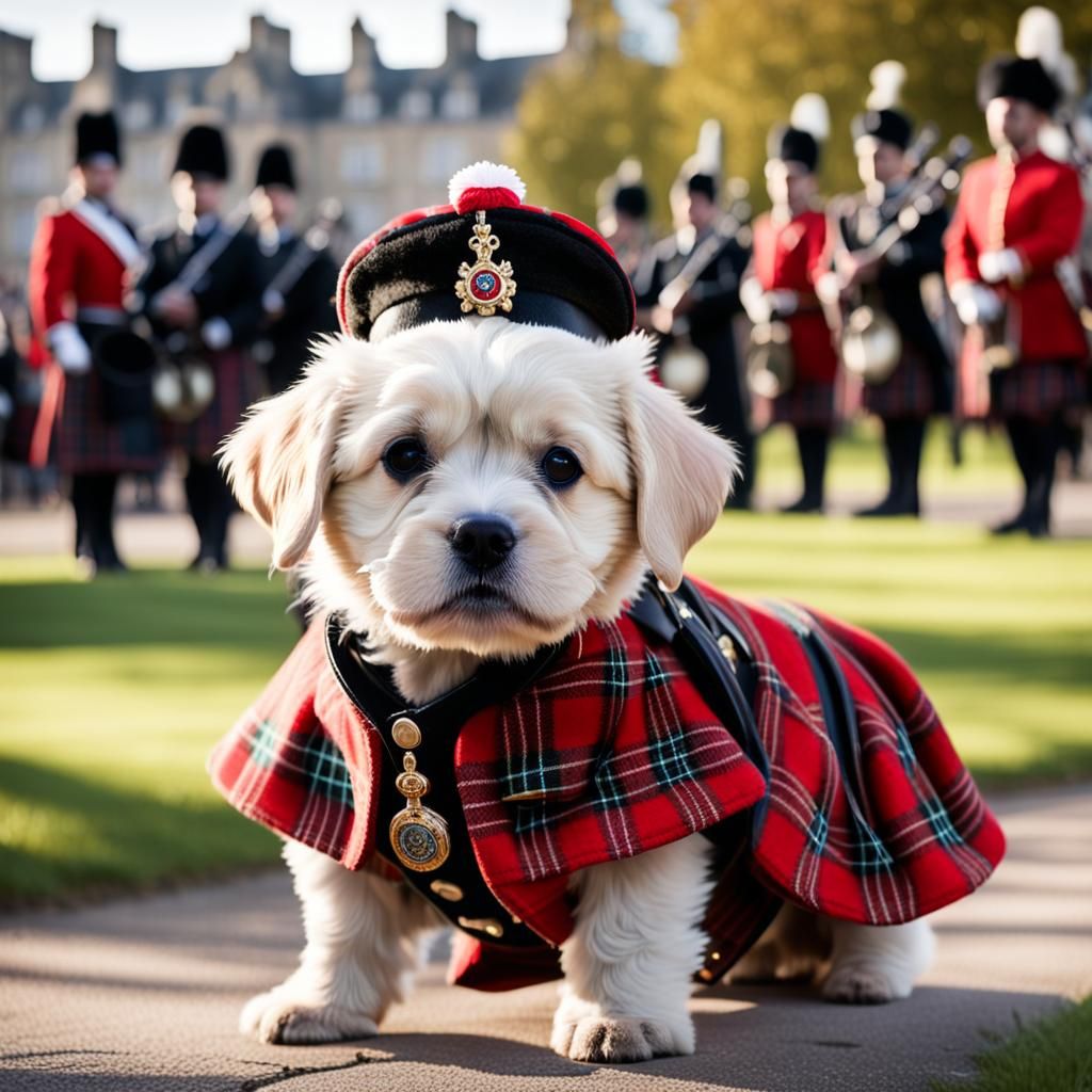 Maltese Puppy as Royal Guard, Professional Photography
