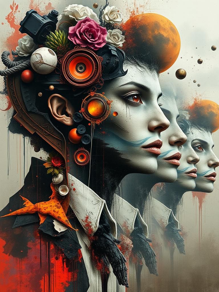 Abstract Dreamlike Surreal Landscape with Distorted Features