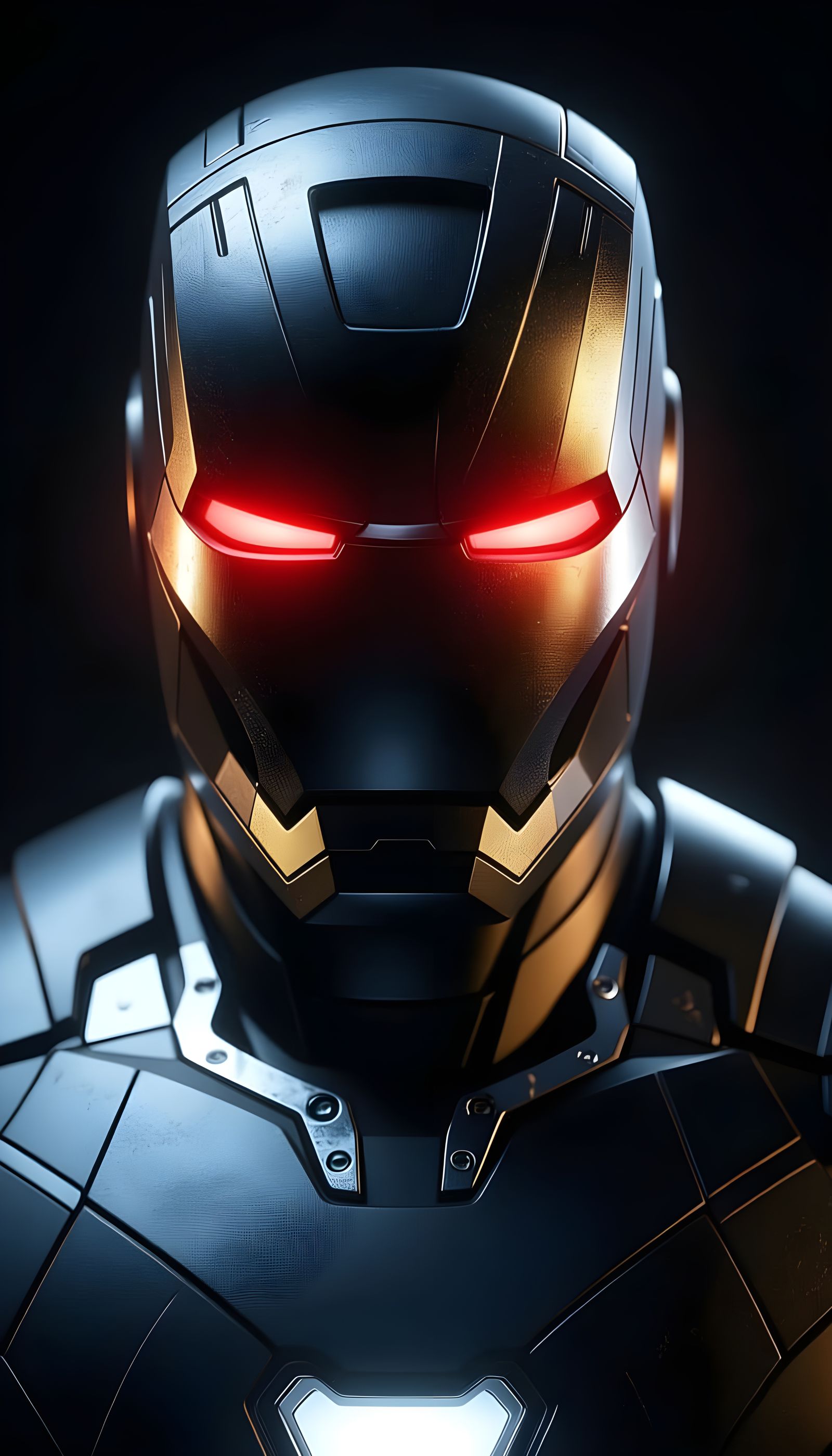 Iron Man Mask and Torso in Dramatic Noir Lighting
